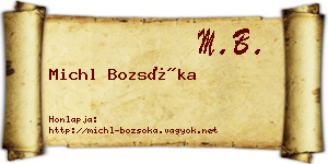 Michl Bozsóka névjegykártya